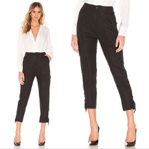 ❤️ Joie Telutci Cropped Linen Cargo Pants Black
